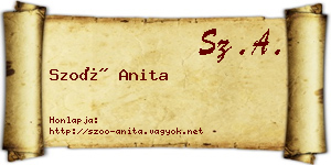 Szoó Anita névjegykártya